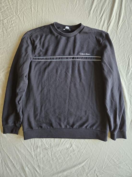 Calvin Klein Other - Calvin Klein Black Crewneck with White Double Stripe and Logo